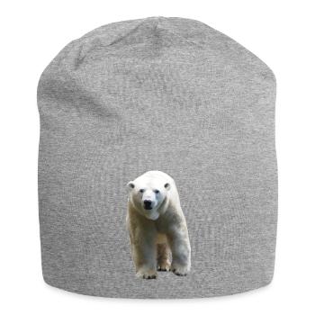 Polar Bear - Eisbär - Jersey-Beanie - Grau meliert - Vorne