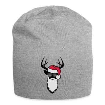 deer christmas santa - Jersey-Beanie - Grau meliert - Vorne