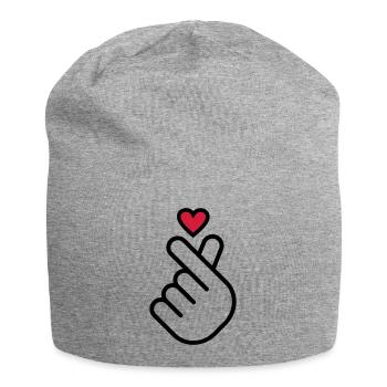 Miniheart Fingerherz - transparent - red heart - Jersey-Beanie - Grau meliert - Vorne