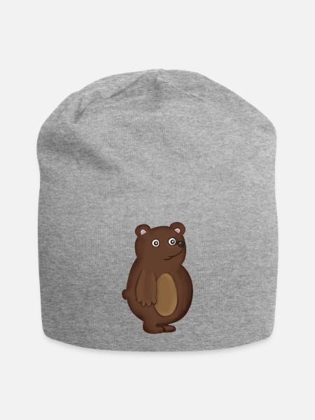 Bär - Jersey-Beanie - Grau meliert