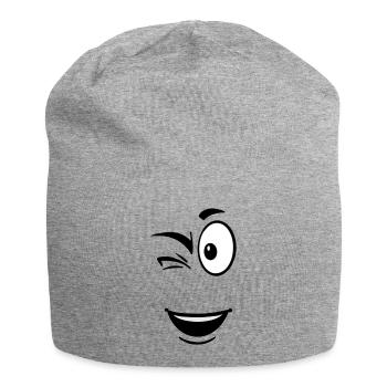 Face toon wink - Jersey Beanie - heather grey - Front