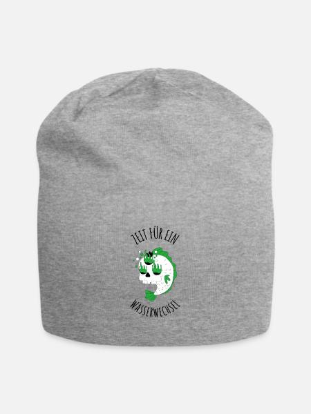 Aquarium Spruch Fische Wasser wechsel - Jersey-Beanie - Grau meliert