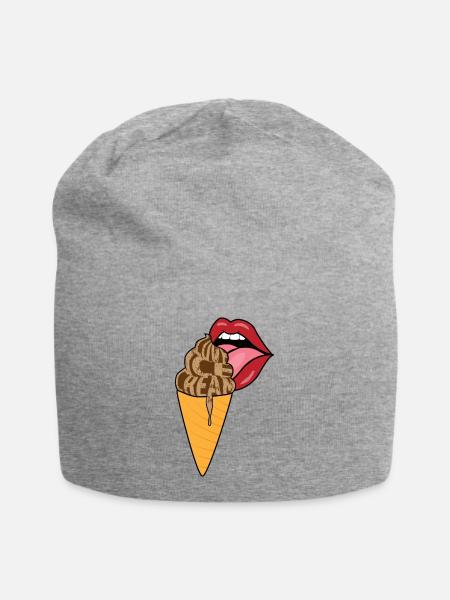 Love Ice Cream - Jersey-Beanie - Grau meliert