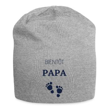 Bientôt papa - Bonnet en jersey - gris chiné - Devant