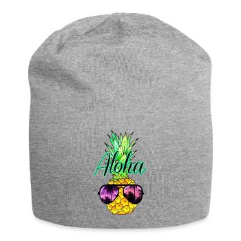 Ananas Aloha - Jersey-Beanie - Grau meliert - Vorne