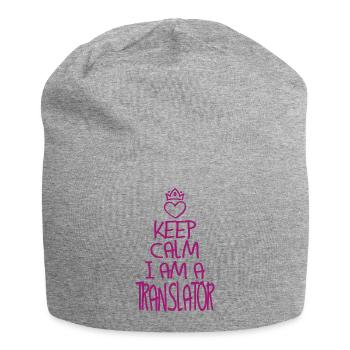 Keep Calm Translator Cool Translator Gift - Jersey Beanie - heather grey - Front