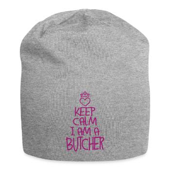 Keep Calm Butcher Cool Butcher Cadeau - Bonnet en jersey - gris chiné - Devant