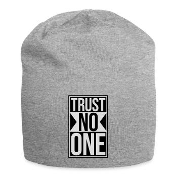 trust no one quote - Jersey Beanie - heather grey - Front