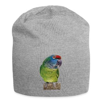 L’amazone à dos rouge - Bonnet en jersey - gris chiné - Devant