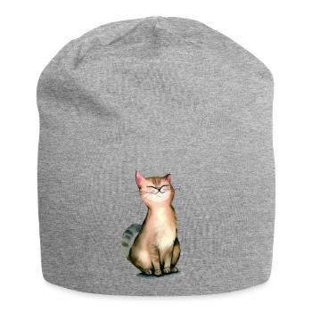 Chat fier de lui-même - Bonnet en jersey - gris chiné - Devant