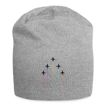 Farbige Freileitungen - Jersey-Beanie - Grau meliert - Vorne