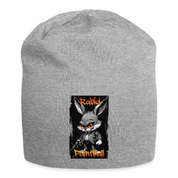 lapin joue au paintball enragé, bg en détresse - Bonnet en jersey - gris chiné - Devant