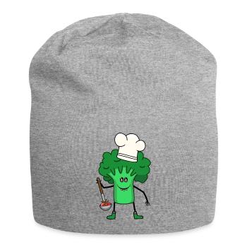 Soupe de légumes au brocoli Louche Cuisinier Végétarien - Bonnet en jersey - gris chiné - Devant
