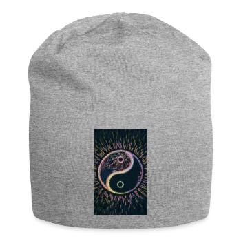 Yin et yang - Bonnet en jersey - gris chiné - Devant