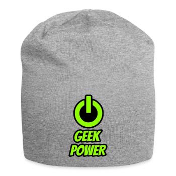 Geek power - Jersey Beanie - heather grey - Front
