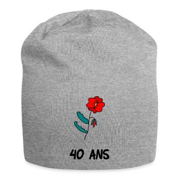 40. 40 ANS. 40e ANNIVERSAIRE. ANNIVERSAIRE 40 ANS. - Bonnet en jersey - gris chiné - Devant