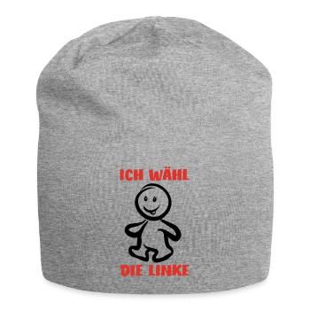 Ich wähl die Linke - Wähler - Stimme - Jersey-Beanie - Grau meliert - Vorne
