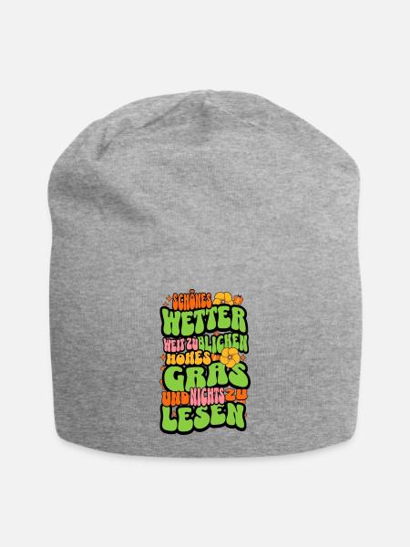 Schönes Wetter - Jersey-Beanie - Grau meliert