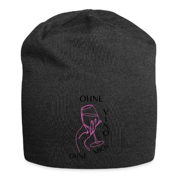 Ohne Vino ohne mich - Jersey-Beanie - Anthrazit - Vorne