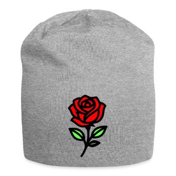 Rose Blume - Jersey-Beanie - Grau meliert - Vorne