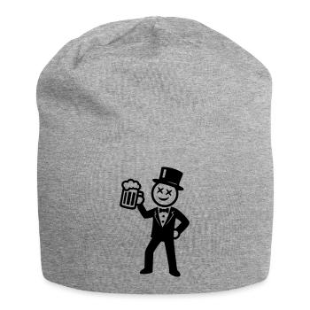 Groom Bachelor Party Stick Figure - Jersey Beanie - heather grey - Front