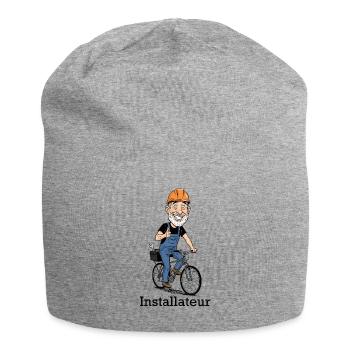Ouvrier du bâtiment Héros à vélo - Bonnet en jersey - gris chiné - Devant