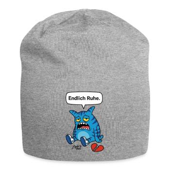 Peace at last. Separation, heartache? Zooki Monster - Jersey Beanie - heather grey - Front