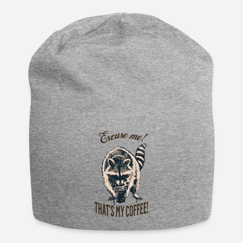 Excusez-moi ! C’est mon café – Raton laveur - Bonnet en jersey - gris chiné