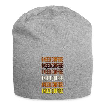 J’ai besoin de café – Texte dégradé de couleurs - Bonnet en jersey - gris chiné - Devant