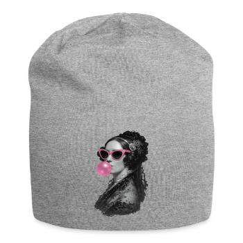 Ada Lovelace mit rosa Sonnenbrille und Kaugummi - Jersey-Beanie - Grau meliert - Vorne
