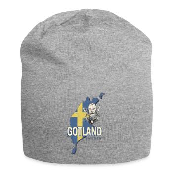 Gotland en Suède Rétro Province avec carte - Bonnet en jersey - gris chiné - Devant