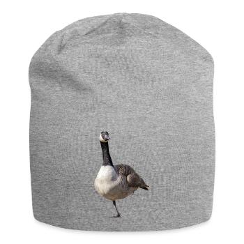 Kanadische Gans auf einem Bein - Jersey-Beanie - Grau meliert - Vorne