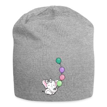 Éléphant Ballon Pastel - Bonnet en jersey - gris chiné - Devant
