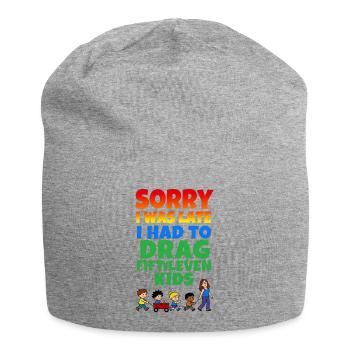 Zu spät, weil die Kinder ziehen - Jersey-Beanie - Grau meliert - Vorne