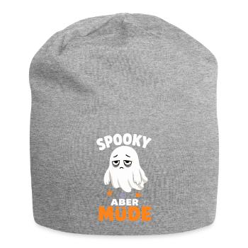 Spooky aber müde – Verschlafener Halloween-Geist - Jersey-Beanie - Grau meliert - Vorne