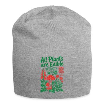 All Plants Are Edible Organic Gardening - Jersey Beanie - heather grey - Front