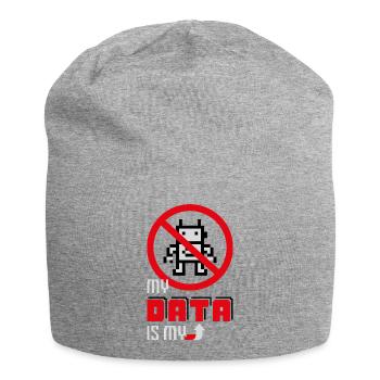 Meine Daten sind meine Daten - Jersey-Beanie - Grau meliert - Vorne