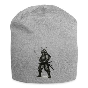 Samurai-Krieger in schwerer Rüstung - Jersey-Beanie - Grau meliert - Vorne