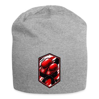Rote Boxhandschuhe Patch - Jersey-Beanie - Grau meliert - Vorne