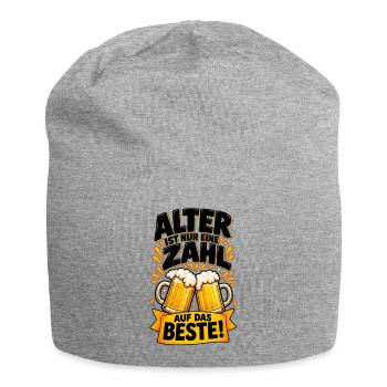 Alter ist nur eine Zahl – Prost - Jersey-Beanie - Grau meliert - Vorne