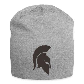 Spartanischer Kriegerhelm Silhouette - Jersey-Beanie - Grau meliert - Vorne