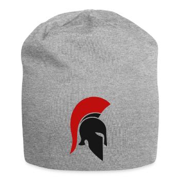 Spartanischer Rotplume Helm - Jersey-Beanie - Grau meliert - Vorne