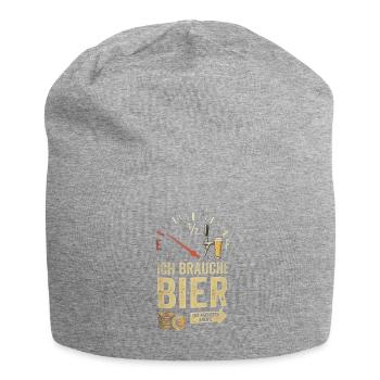 Ich brauche Bier – Zur nächsten Kneipe - Jersey-Beanie - Grau meliert - Vorne