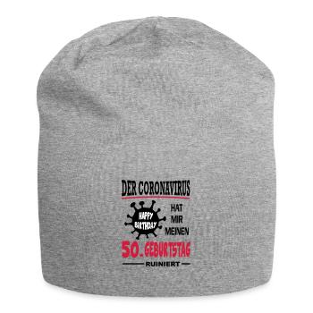 Coronavirus Covid 19 Geburtstag Birthday 50 Jahre - Jersey-Beanie - Grau meliert - Vorne