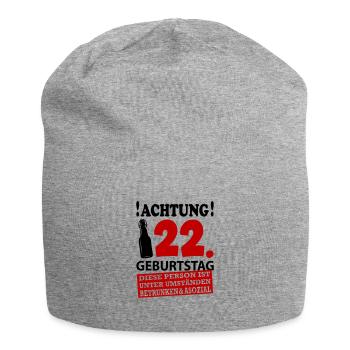 22 Geburtstag Besoffen Alkohol Jahre - Jersey-Beanie - Grau meliert - Vorne