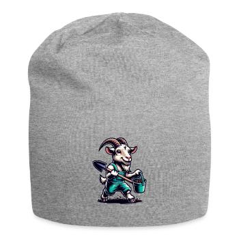 Goat Gardening Funny Design - Jersey Beanie - heather grey - Front