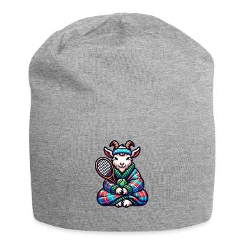 Chèvre Joueur De Tennis Design Sportif - Bonnet en jersey - gris chiné - Devant