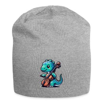 Dino Cellist Violin Spieler Musik - Jersey-Beanie - Grau meliert - Vorne