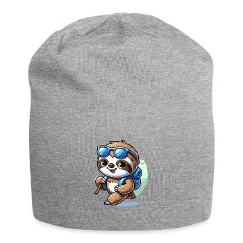 Mignon paresseux randonnée nature montagnes - Bonnet en jersey - gris chiné - Devant