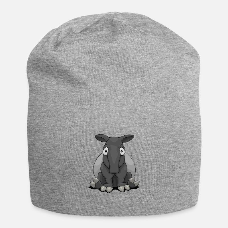 schrulliger Comic Tapir lustig cooles Geschenk - Jersey-Beanie - Grau meliert